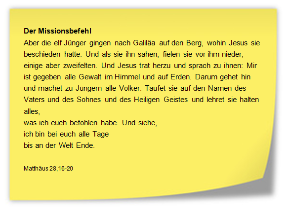 Missionsbefehl - Matth&auml;us 28,16-20